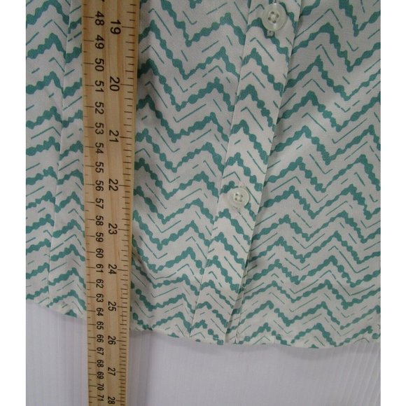 Chicos Shirt 1 White Button Down Career Preppy Slit Sleeves Woven * - Picture 4 of 11